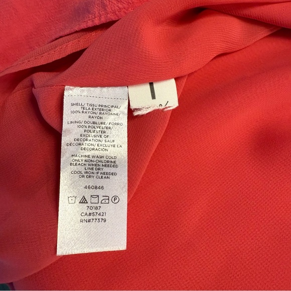 Ann Taylor Coral Fit & Flare Dress Bell Sleeve Eyelet Women’s 2P - Picture 8 of 9